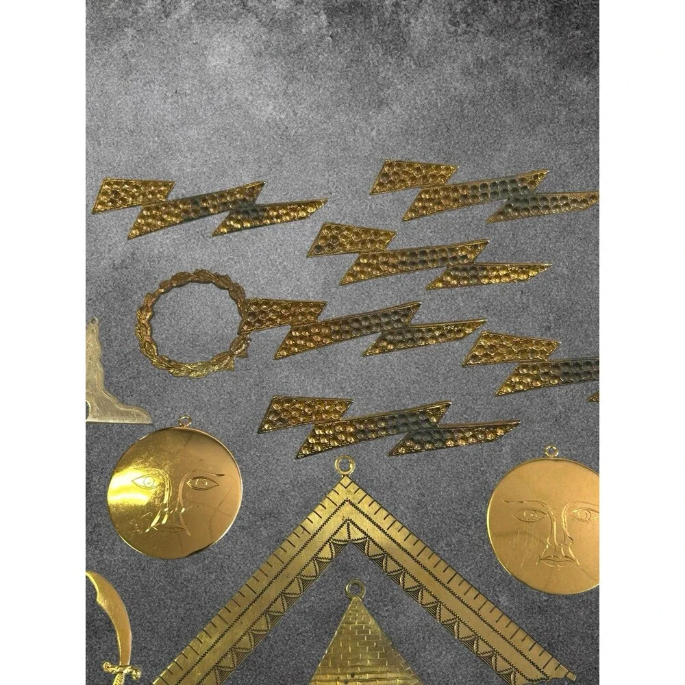 Vintage Gold Plate Masonic Lot Of 15 Pieces (Free Mason)